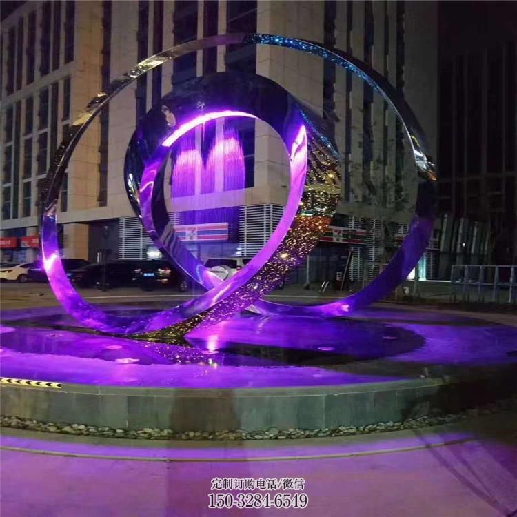 圆环雕塑标准,彩钢制作,灯光圆环雕塑优价 圆环雕塑标准,彩钢制作,灯光圆环雕塑优价